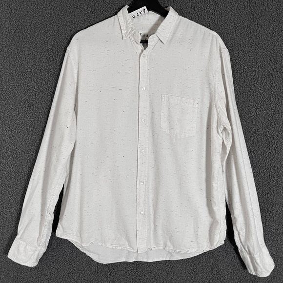 Frank & Eileen Luke Confetti Button Down Shirt - Men's Size M - Ivory White - Picture 1 of 10